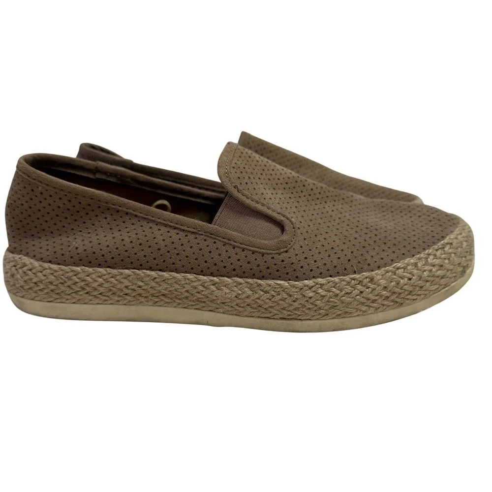 Esprit Nadeen Womens 8M Brown Perforated Espadrille‎ Slip On Sneakers